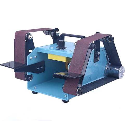 Lijadora de Banda 950W Doble Cabezal - Mini Amoladora Lijadora Pequeña, Automática, Afilar Cuchillos & Lijar Madera en Proyectos Caseros
