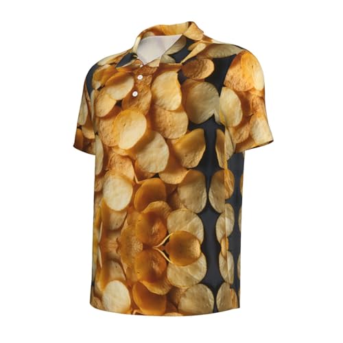 Potato Chips Print Polo Shirts Short Sleeve Tees Breathable Golf Work Outdoor Activities Casual Wear2