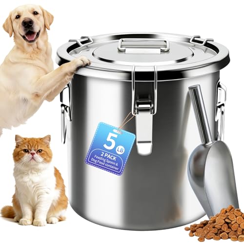 5LB Stainless Steel Dog Food Storage Container