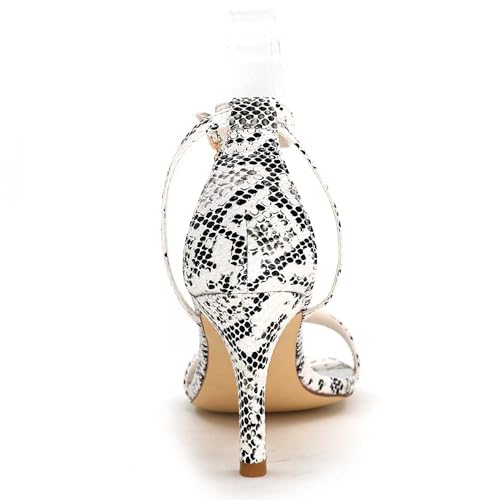 TarfiC Ivory PU Bridal Wedding Shoes for Women High Heels Buckle Kitten Heels Open Toe Comfortable Ankle Strap Round Toe Pumps2