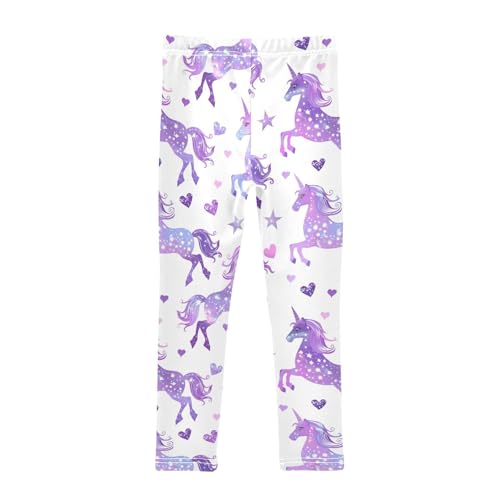 Kids High Waist Purple Galaxy Unicorn Leggings for Toddler Girls 4T 202b53092