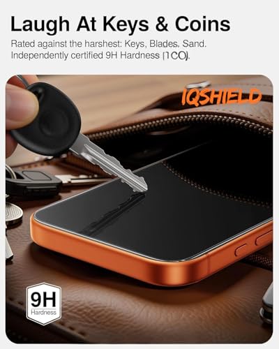 Image of IQShield My-View Privacy Screen Protector Tempered Glass Guard for iPhone 17 Pro Max, 9H Hardness, 2-Way Anti-Spy, Case Friendly [1 Pack]
