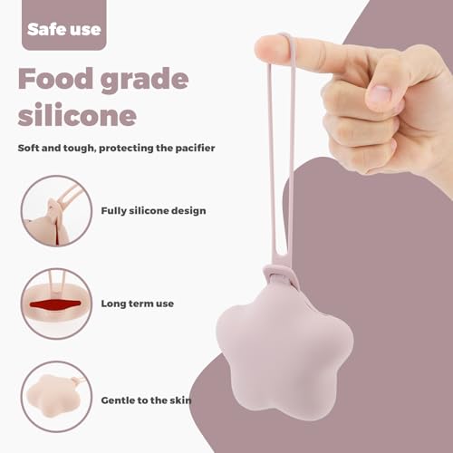 Image of 3PCS Pacifier Holder Case, Portable Silicone Pacifier Storage Pacifier Container, Baby Pacifier Silicone Holder Pouch for Newborn, Safe and Soft Material Silicone Pacifier Cover Pacifier Bags