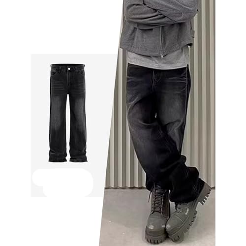Worn Out Long Pants, Unisex High Street Washed Straight Leg Jeans for Both Men and Women2
