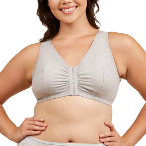 Image of LEADING LADY, Meryl, Front-Closure Cotton Bra, Comfort Sleep for Women, Breathable, Unlined, Full Coverage, Wireless, 36A-56H
