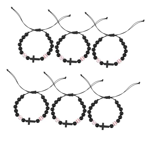BESPORTBLE 6 Piezas Pulsera Colgante Ajustable Pulsera De Béisbol Ajustable Pulsera Deportiva Decoraciones De Fiesta De Beisbol Pulseras De Béisbol Para Pulseras De Acrílico