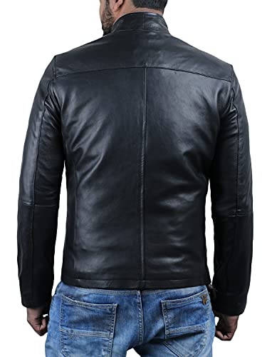 Laverapelle Men's Genuine Lambskin Leather Jacket (Black, 2XL, Polyester Lining) - 1501135