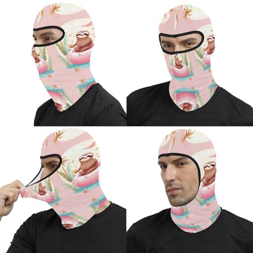 Pasamontaña térmico para hombre y mujer con estampado de perezoso y flamenco, máscara facial para esquí, motocicleta y clima frío miniatura 5