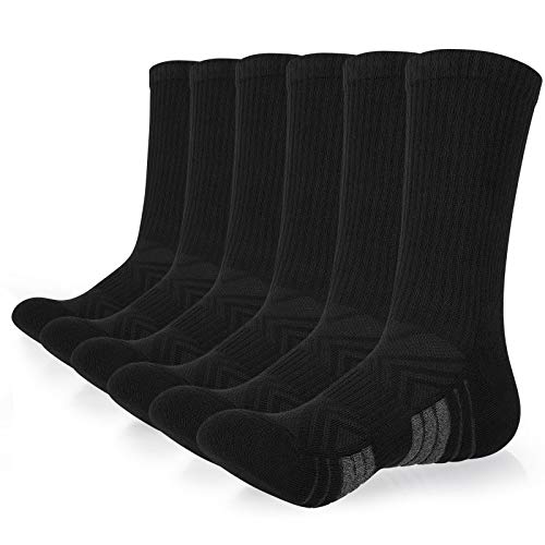 coskefy Sports Socks Thick Cushion Walking Thermal Crew Athletic Socks for Outdoor Work Hiking Trainer (6 Pairs)