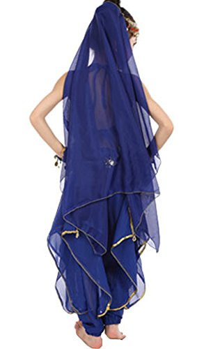 Astage Girls Oriental Belly Dance Sets All Accessories Dark Blue L(Fits 9-11 Years) #TOP1