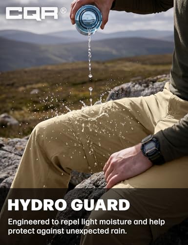 Image of CQR Men's Convertible Cargo Tactical Pants, Water Resistant Outdoor Hiking Pants, Zip Off Lightweight Stretch Work Pants