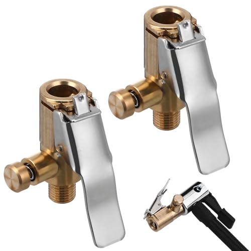 Ciieeo Quick Clip Inflatable Nozzle Air Tire Pump for Car Portable Locking Tire Inflator Chuck 2pcs Air Chuck Fittings