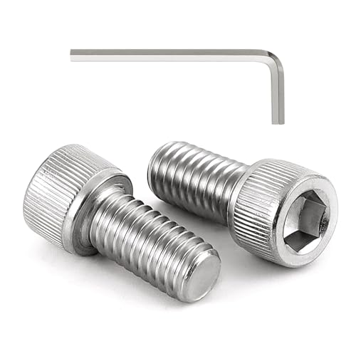 Dayalo 100 Stück M3x10 Schrauben, Zylinderkopfschrauben, Zylinderschrauben mit Innensechskant, Flachkopfschrauben, Edelstahl A2 V2A, Vollgewinde, Innensechskantschrauben mit Schlüssel