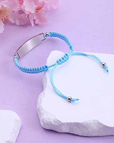 Image of JF.JEWELRY Pre-Engraved Type 1 Diabetes Medical Alert ID Bracelet | Nylon Rope Braided Medical Alert Bracelet, 6.0-8.5 Inches Adjustable