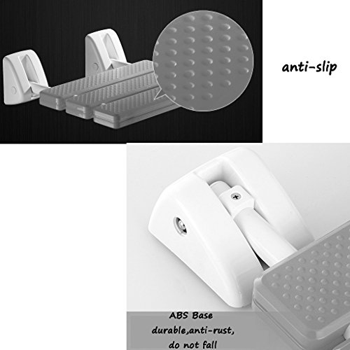 Taburete de ducha plegable de pared, base antideslizante de acero inoxidable, silla plegable para ancianos y discapacitados, asiento montado en la pared