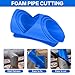 3pcs Foam Pipe Cutter Tool, Insulation Cutting Fixture in 3 Models, for Pipe Insulation in Homes, 15mm, 22mm, 28mm (Blue)