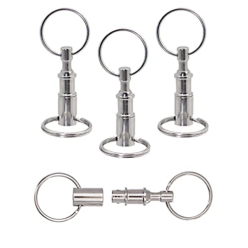 EDOBLUE 4 Pack Quick Release Detachable Pull Apart Keychain Pull-Apart Silver Key Ring Seperate Chain Lock holder Convenient Accessory Gift for Keychain