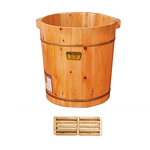 Balde de madera para spa de pies, portátil y profundo