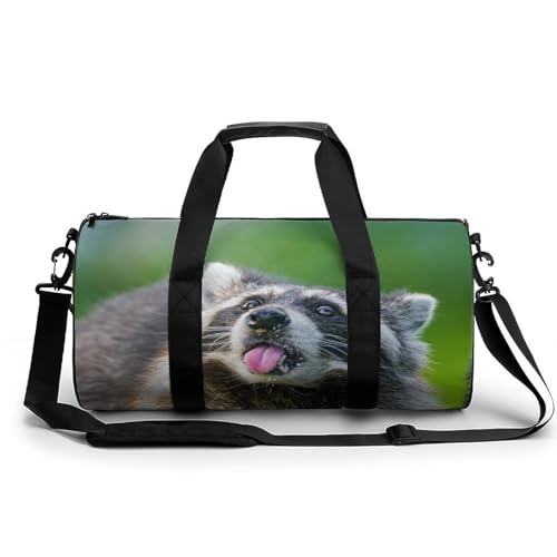 Sac de voyage raton laveur mignon, le duffel bag week-end parfait pour le camping en forêt