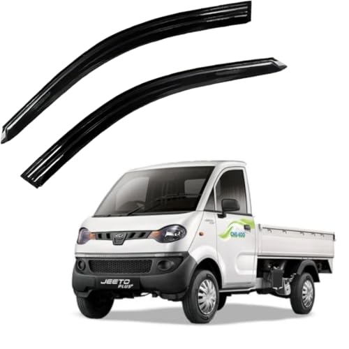Image of Premium Non-Breakable Car Window Door Visor /Rain Guard /Wind Deflector Compatible for (Mahindra JEETO 2pcs)