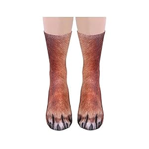 NDLBS Funny Christmas Gifts Novelty 3D Animal Paw Socks Stocking Stuffers for Adult Women Men Teens Gag White Elephant Gifts