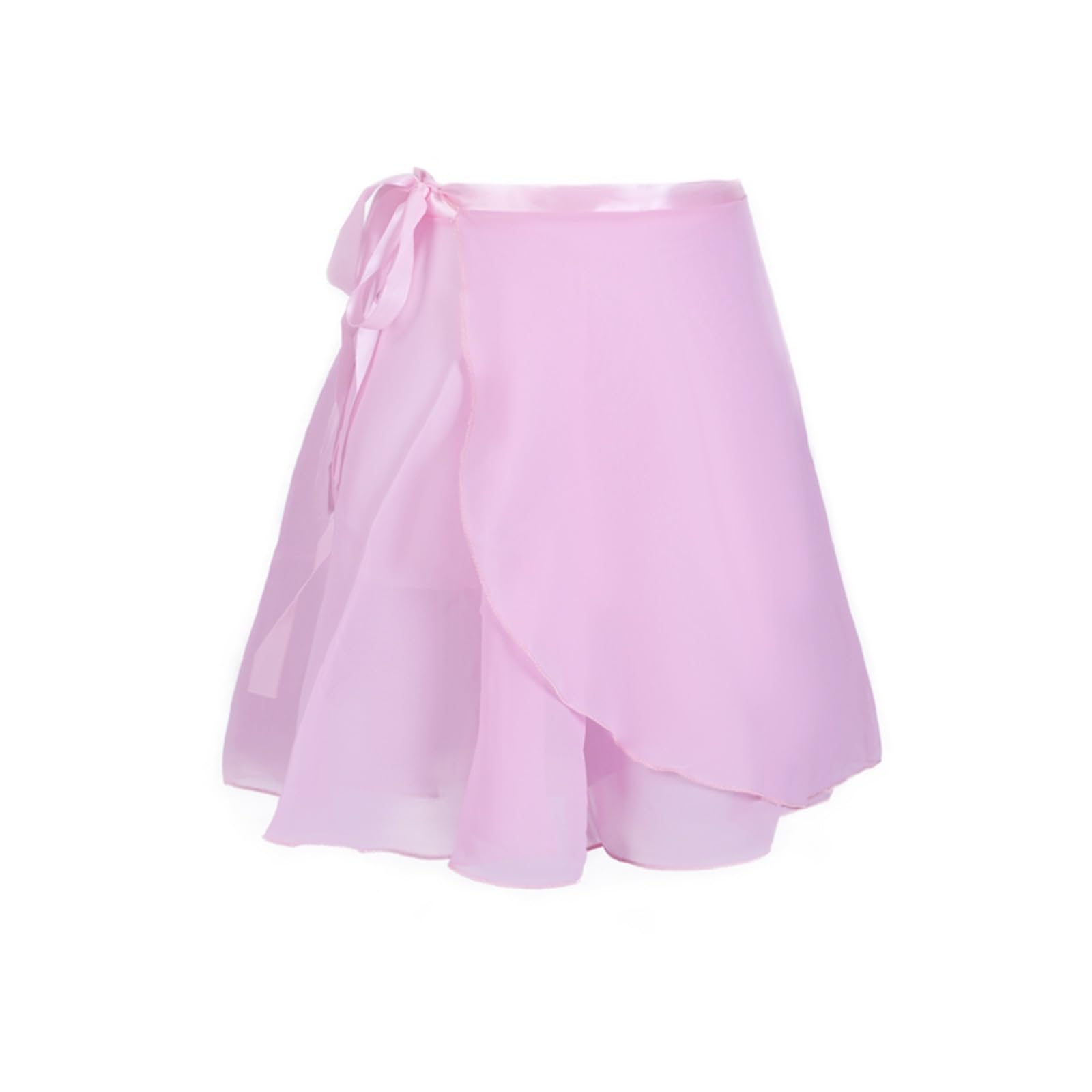 Etryox Unisex Pink Ballet Wrap Dance Skirt For Women And Girls - Chiffon Mini Short Skirt - L (Height 120-160Cm)