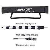 STARRY CITY Chair Umbrellas with Universal Adjustable Clamp,Clip on Parasol Sun Shade for Patio Beach Wheelchairs Golf Carts (B-Stripe) - Image 6