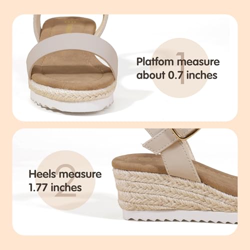 Image of PANDNAINJIA Girls Sandals Wedge Platform Heels Dress Shoes