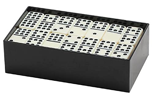 Fichas Doble 9 Domino Jumbo Marfil 21 cm Caja Negra miniatura 1