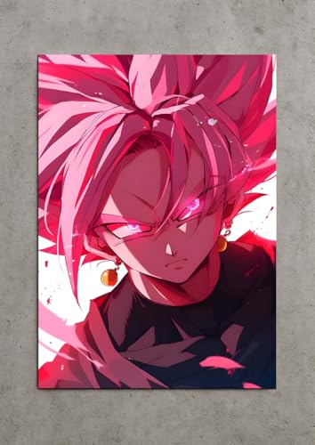 Image of NIJUKA Anime Printed Metal sheet Poster For Home And Room Decoration | For Anime Art Fans Boys And Girls (Goku black rose art)