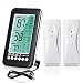 GEMITTO Digital Indoor Outdoor Thermometer with 2 Sensors, Large Clear LCD Screen with 3 Readings, MAX/MIN Alarm Record Functions, Wireless Outdoor Temperature Monitor, for Bedroom or Outside
