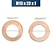 X AUTOHAUX M13 x 23mm x 1mm Copper Crush Washers Flat Car Sealing Gaskets Plate Rings 30pcs