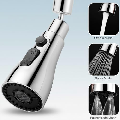 Image of EVANEX Kitchen Facuet | 304 Grade Stainless Steel Pull Down Kitchen Faucet | 360 Degree Rotating Tap for Sink | Water Saving Aerated Flow | Deck Mounted Kitchen Sink Faucet