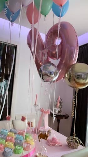 Image of Number 0 Balloons Birthday Decorations, 40In Pearl Pink Balloons for Women | Eye-catching Appearance, Perfect Decorative Centerpieces, Convenient Self-sealing Structure, Widely for Various Occasions