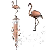 Wind Chimes Outdoor, Flamingo Wind Chimes, Bird Wind Chimes with S Hook for Outside, Relaxing Rich S