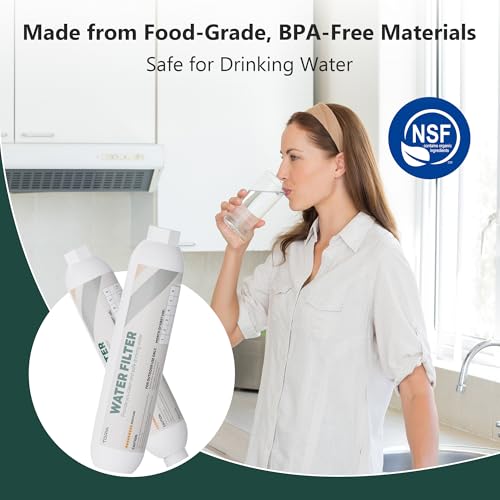 Image of TORVA NSF Certified RV Inline Water Filter with Hose Protector, High Flow 3 /4 inch GHT, Camping & Marine Essential, 2 Pack