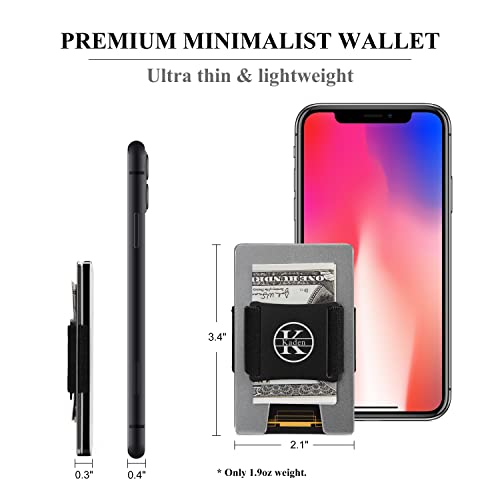 Personalized Minimalist Wallet For Men | Custom Engraved Metal Wallet For Husband Dad Son Boyfriend | Slim Aluminum Wallet With Cash Strap Money Clip | Front Pocket Edc Tactical Card Holder #TOP4