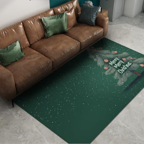 Tapis chambre vert lavable antidérapant en microfibre douce - 6