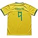 WINKIZIL Vintage Brasil Home #9 Retro Football Soccer Kids Jersey Shorts Socks Set Youth Sizes (Yellow #9, 30)