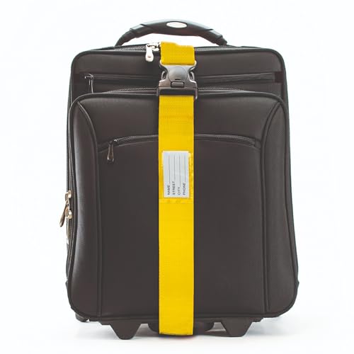STATUS: 1 Yellow Luggage Strap (1 unit - no lock) / Suitable for travel, strap with heavy duty 3 point clip / SYLUGSTRAP1PK6 - Image 4