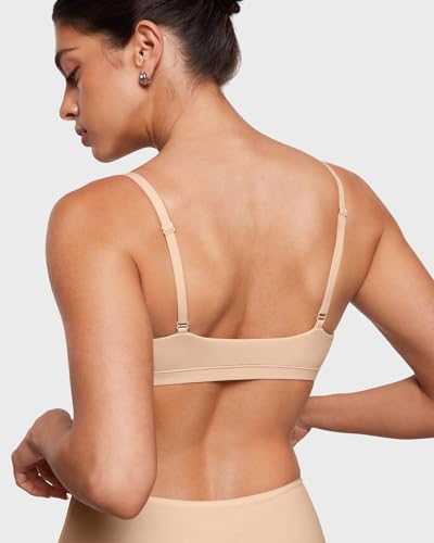 Image of INLYRIC Women's Inbarely Plus Bralettes - No Underwire Unlined Support Soft Scoop Neck Cami Seamless Bralette