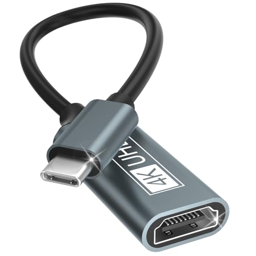 USB C auf HDMI, Type C auf HDMI 4K Adapter Thunderbolt 3/4 AUF USBC auf Hdmi Adapter Kompatibel mit iPhone 17/16/15, MacBook Pro/Air, iPadPro/Air, Galaxy S/Note, Dell XPS