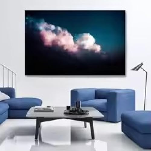 Décoration maison avec affiche nuage bleu saphir paysage sur toile
