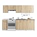 NOLA - Cocina Completa Lineal + Modular 240cm 7 pzs - Encimera INCLUIDA - Juego de Muebles de Cocina