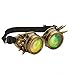 Produktbild shoperama Steampunk Goggles mit Spikes und Augen Brille Burning Man Dornen Schweißerbrille Rave, Farbe:Bronze