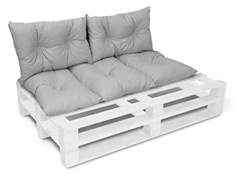 Amilian Palettenkissen Set 1x 120x60 + 2x40x60 Sitzauflage Sitzkissen für Europaletten Palettensofa...