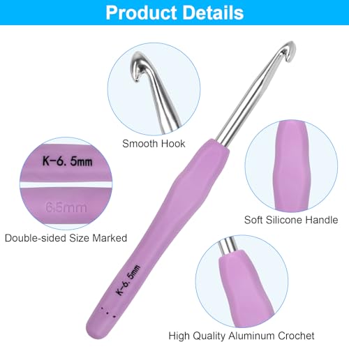 Crochet Hooks Set 51 Pack Knitting Kit, 12 Sizes Crochet Hooks, Crochet Kits for Beginners Adults, Aluminum Crochet Needles with Crochet Hook Case Ergonomic Grip for Arthritic Hands Crochet Gift