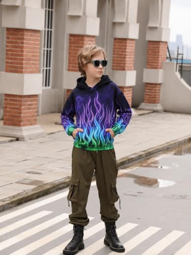 Image of Boys Girls Warm Fleece Hoodies Sweatshirt with Pockets Size 5-16 Years