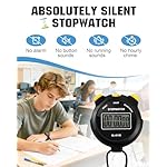 Digital Simple Silent Stopwatch Timer: Only Stopwatch Mode, Easy to Use, Read, and Carry with Intuitive Buttons — On/Off, Large Display, Ideal for Kids, Track, Sports, Coaches - Image 4