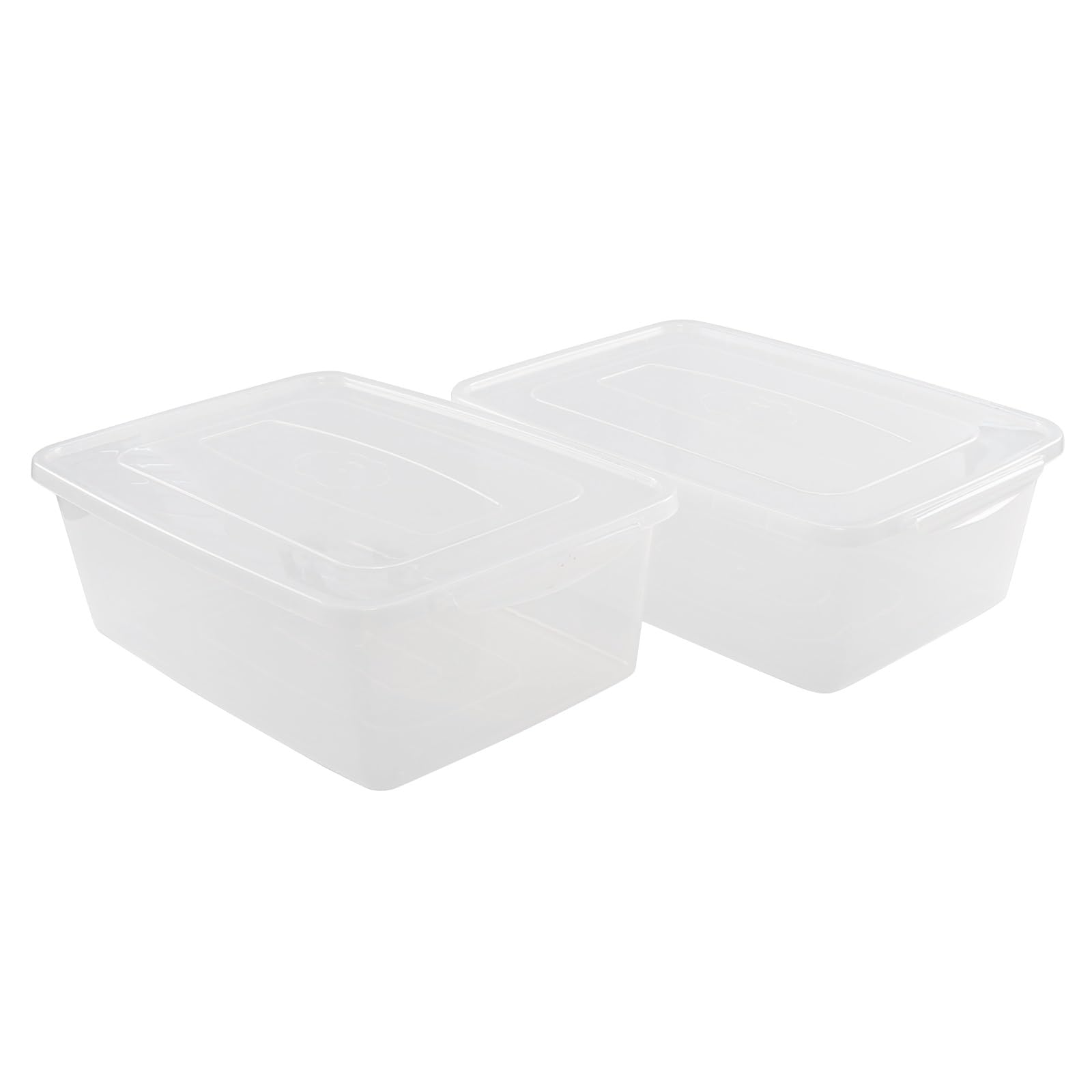 16 Liter Plastic Container with Lid, Clear Storage Boxes Set of 2